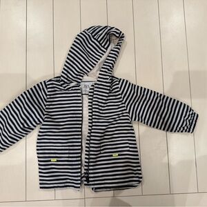 Zara Navy and Cream Striped Jacket